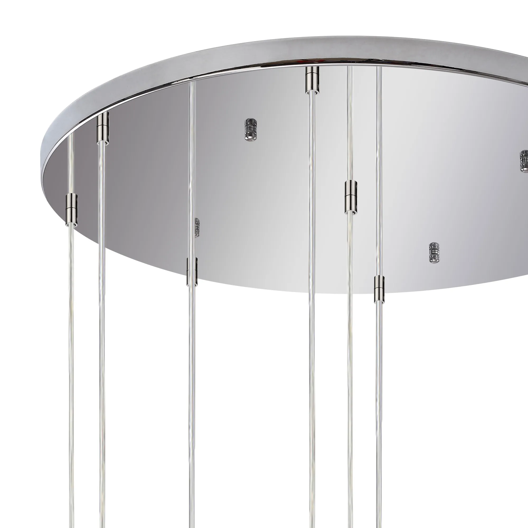 Amano 66cm Round Pendant, 9 Light Adjustable G9, Polished Chrome/Crystal IL31855CH  Diyas Amano